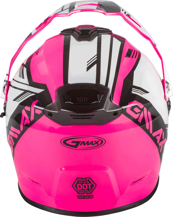 Gmax At-21S Adventure Dual Lens Shield Snow Helmet (Pink/White/Black, X-Small) G2211403