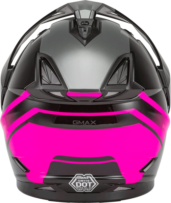 Gmax Gm-11 Dual Sport Helmet (Black/Pink/Grey, Medium) G1113405