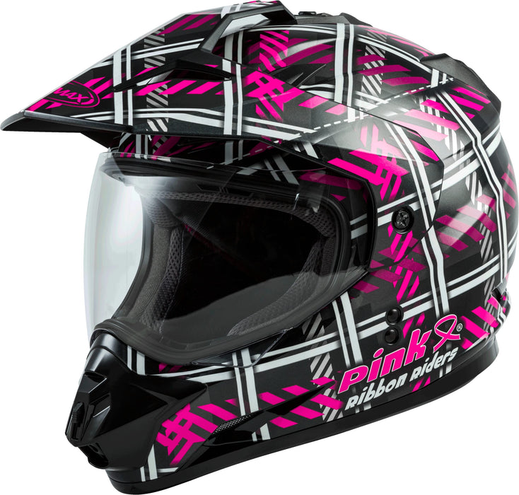 Gmax Gm-11 Dual-Sport Pink Ribbon Riders Helmet Black/Pink X-Large G5117407
