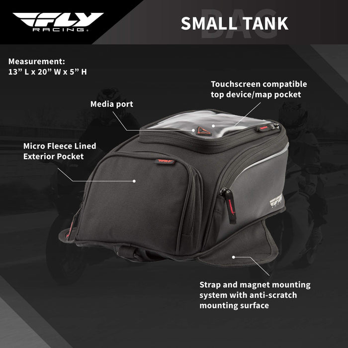 Fly Racing Small Tank Bag, Stay-Dry Motorcycle Bag With Rain Cover, 7.5-Liter Capacity #6245 479-10~300