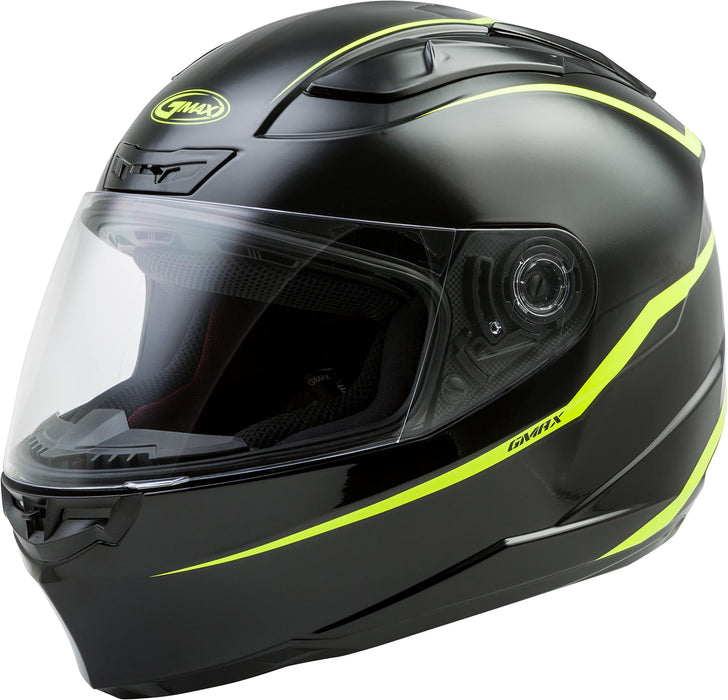 Gmax Ff-88 Full-Face Street Helmet (Black/Hi-Vis Yellow, Small) G1884604