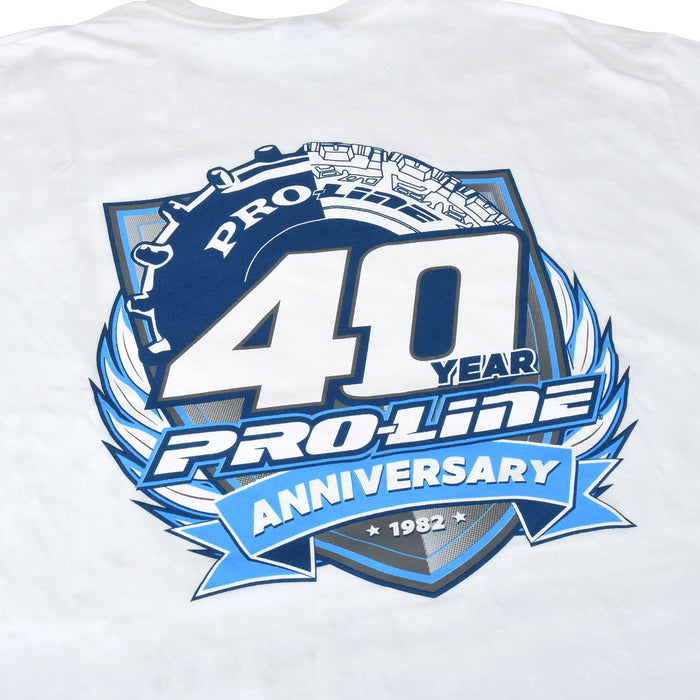 Pro-Line Racing 40Th Anniversary White T-Shirt Xxl, Pro985805 PRO985805