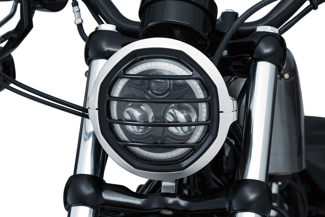 Kuryakyn Motorcycle Lighting Accent Accessory: Dillinger Headlight 5-3/4" Trim Ring For 1994-2019 Harley-Davidson Motorcycles, Silver 6687