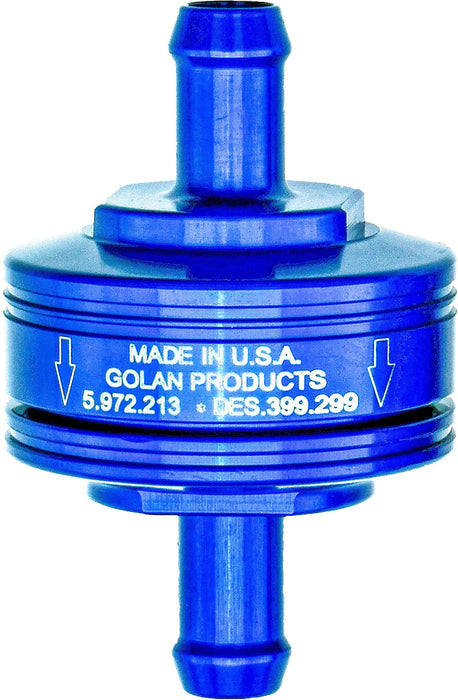 Golan Products 70-250G-Blue Mini Fuel Filter (5/16" Barb Fitting) (Blue Anodize) 70-250G-BLUE