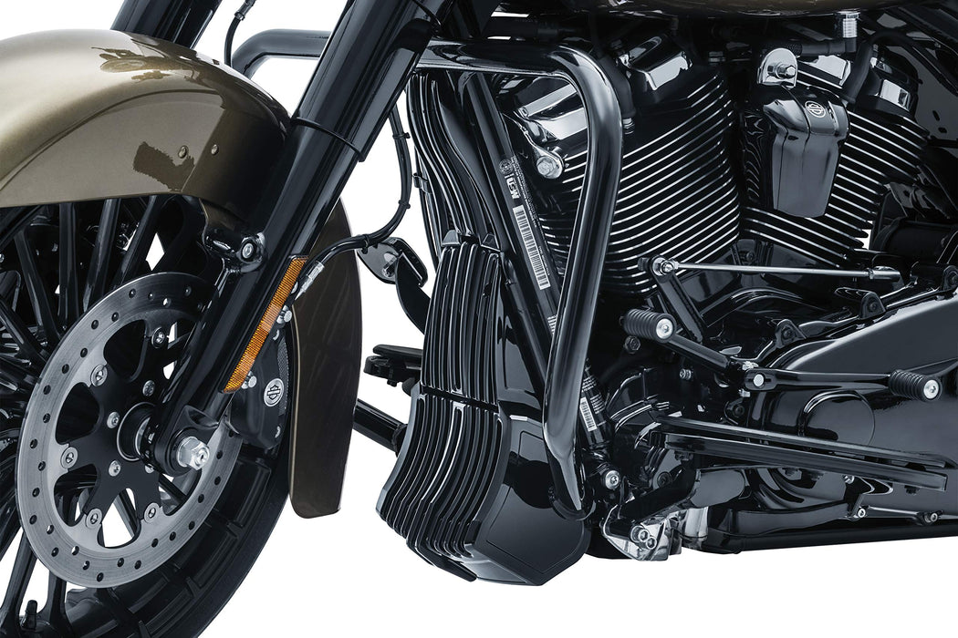 Kuryakyn Motorcycle Accent Accessory: Precision Oil Cooler Cover For 2017-19 Harley-Davidson Motorcycles, Gloss Black 6418