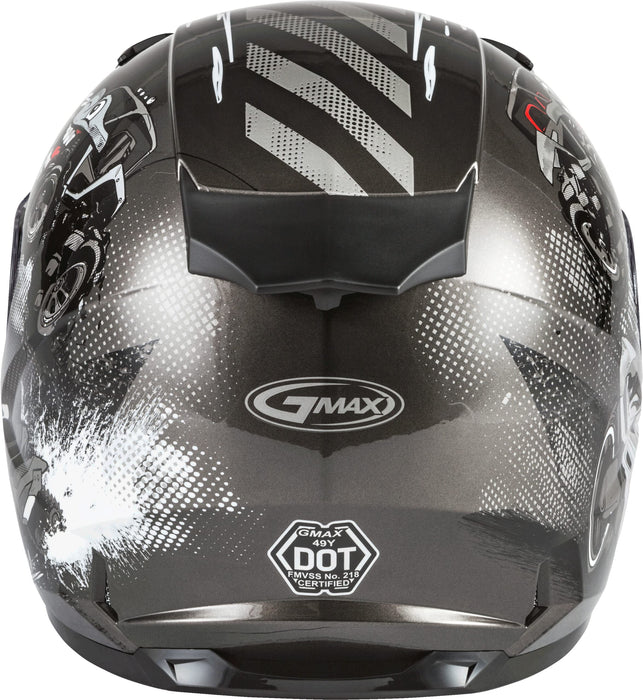 Gmax Gm-49Y Beasts Youth Full-Face Helmet (Dark Silver/Black, Youth Small) G1498540
