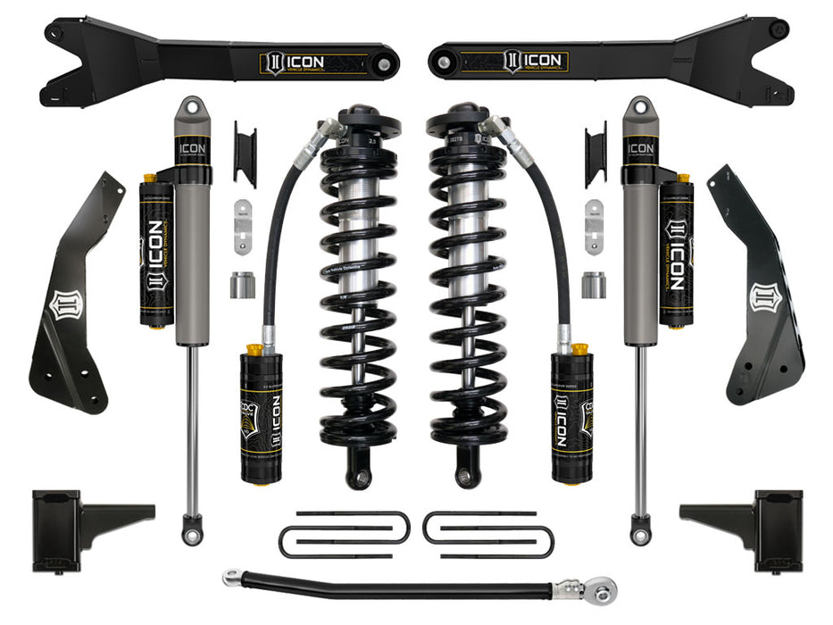 Icon 2011-2016 Ford F-250/F-350 Super Duty 4-5.5" Lift Stage 4 Coilover Conversion System With Radius Arm K63134R