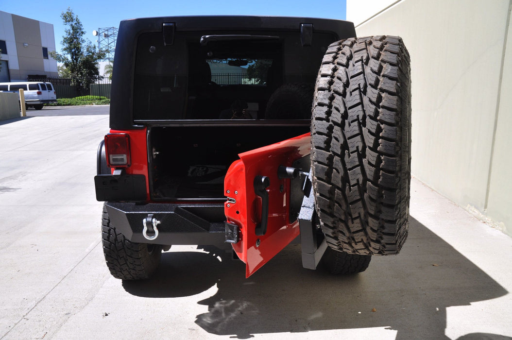 Dv8 Offroad Bumper Rbsttb-0207-18 compatible with Jeep Jk compatible with Jeep Rear Bumper With Carrier RBSTTB-02