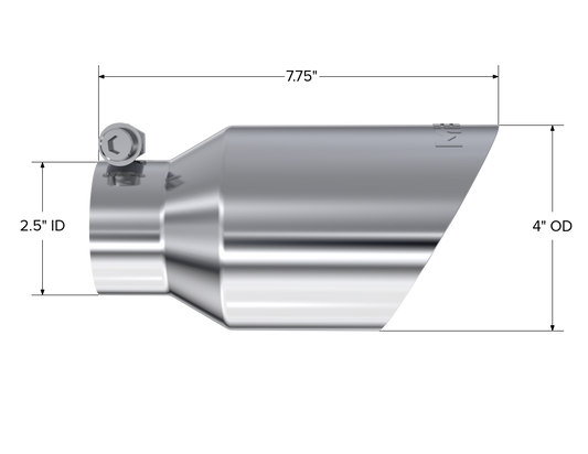 Mbrp Exhaust Tip; 4In. O.D.; Dual Wall Angled; 2In. Inlet; 8In. Length; T304. T5123