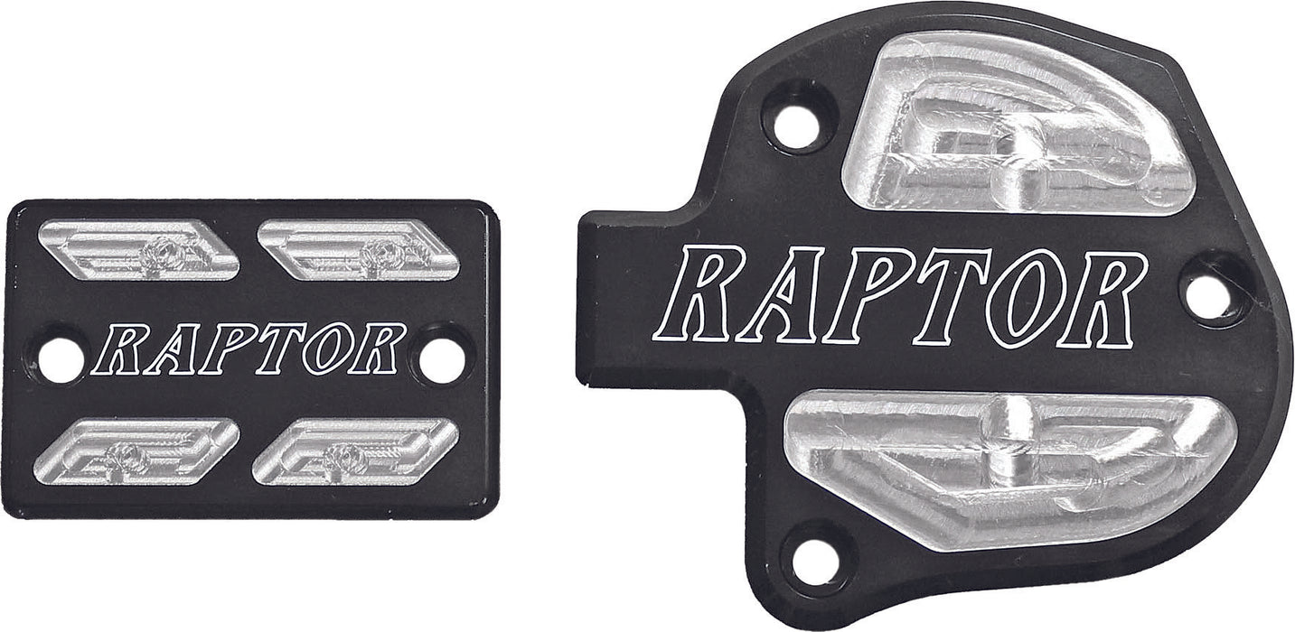 Modquad Throttle & Brake Cover Set Black Logo Raptor TSET1-RBLK-07