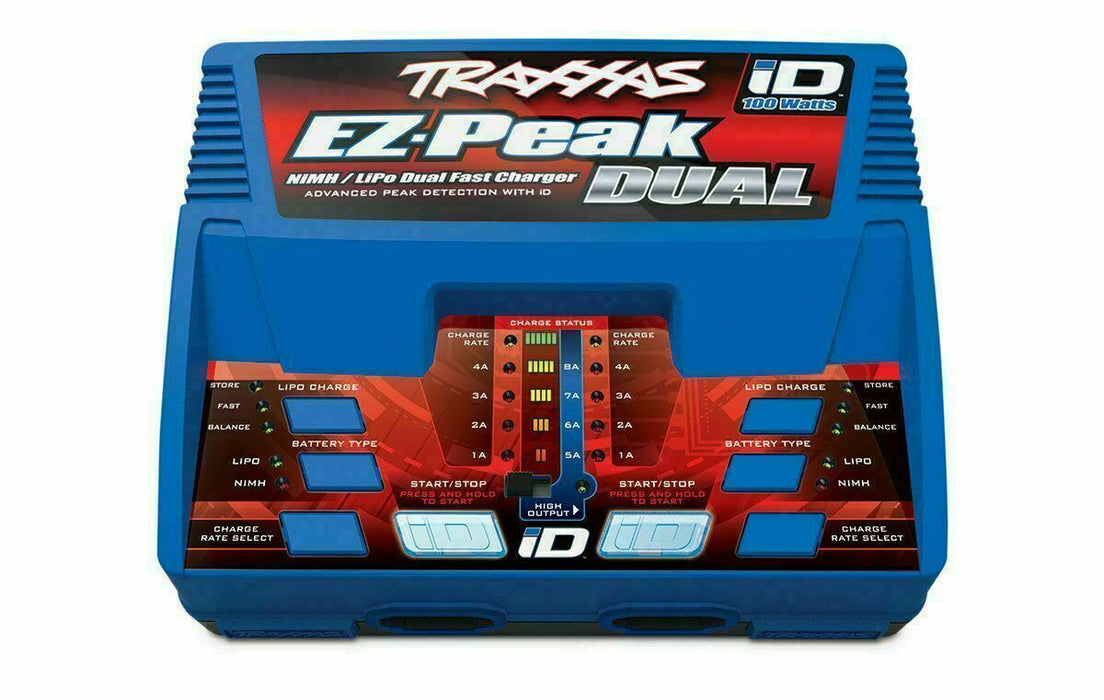 TRAXXAS 2972 EZ-PEAK DUAL 8 Amp Auto iD LiPo NiMH Battery Charger iD SLASH 4X4